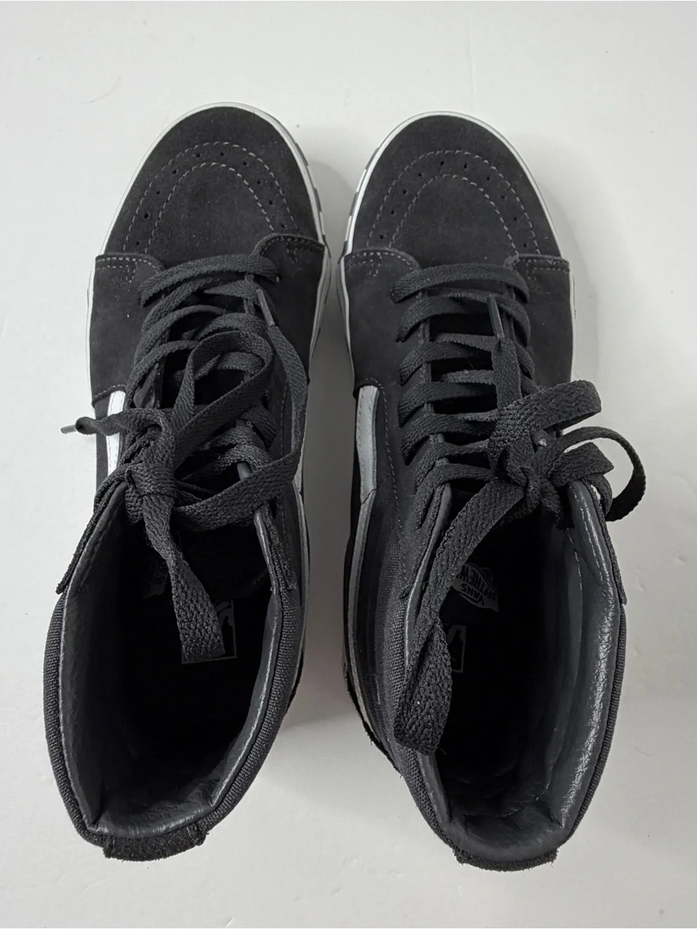 Vans SK8-HI Black White Check Bumper Sneakers 5.5 Jr
